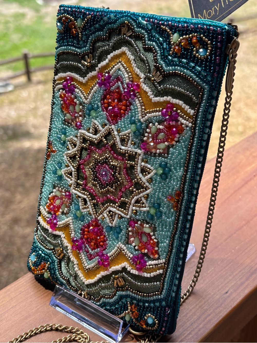 Mary Frances Venice teal Multicolor Beaded bag with Crossbody - Picture 17 of 17